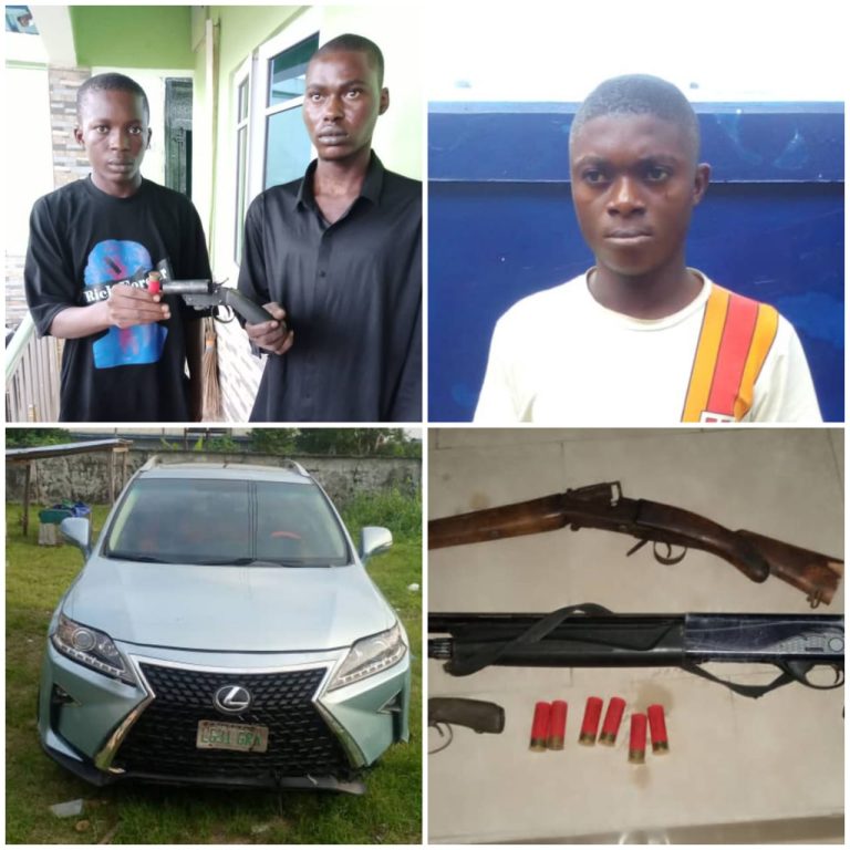 Delta Police arrest suspected armed robbers, kidnapper -recovers 3 locally made gun,one pump action, catridges and one stolen vehicle