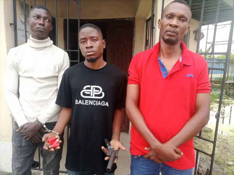 Delta Police Arrest Three Suspected Cultist/Armed Robbers, Recovers One Locally Made Gun, Four Rounds Of Live Catridges.