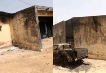 Angry youths burn down police station in Kaffin-Koro over catholic priest murder.