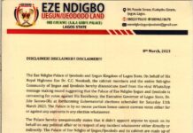 Ezendigbo Ijegun/Ijeododo palace refutes claims of opposing Gov. Babajide Sanwoolu Re-election bid, Says they are partisan.