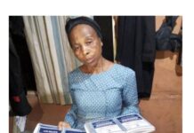 Police arrests woman caught with over 500 laminated electoral materials in Lagos.