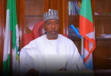 APC’s Babagana Zulum re-elected as Borno State governor with a record of 545,542 votes.