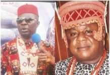 Igbo youth leader cautions Eze Chris Offia to desist from parading self as Chairman Ndi Eze Council Lagos. Dr. Okechukwu Ezuegbunam and Eze Chris Offia in Picmix