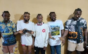 Delta Police arrest suspected armed robbers / cultist/kidnappers- Recover one Beretta pistol loaded with 8 rounds of ammunition, 3 pistols.