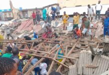 Many feared dead, scores trapped as Mosque collapses in Lagos