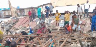 Many feared dead, scores trapped as Mosque collapses in Lagos
