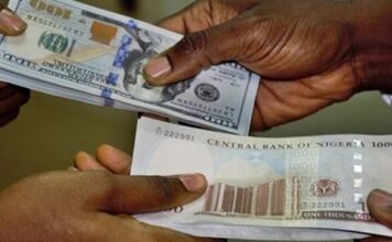 Naira sheds N5 at official window, trades N1,598/$1