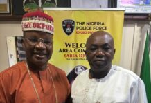 Eze Chika appreciates Nigeria police for their diligence as he embarks on a periodic tour to show support Eze Chika Nwokedi and ACP Bamidele of Area D Command