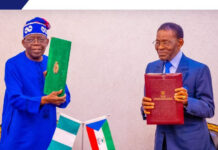 Tinubu, Equatorial Guinea President, Mbasogo, sign landmark agreement