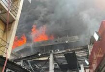 Several shops impacted as fire guts seven-storey building on Lagos Island
