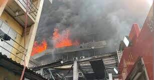 Several shops impacted as fire guts seven-storey building on Lagos Island