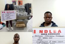 2 businessmen, Canada-based nurse arrested at Lagos airport for cocaine, loud trafficking