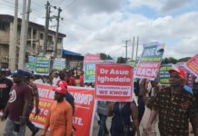 PDP leaders protest Edo governorship election results in INEC office