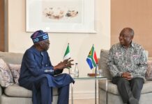 President Tinubu Meets Ramaphosa in South Africa for Bilateral Talks