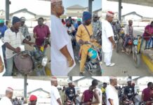 Over 20 motorbike operators in Ijegun chant praises in excitement as Eze Chika Nwokedi provides means for free fuel