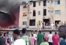 Onitsha: Three-Storey Building Caught in Devastating Fire