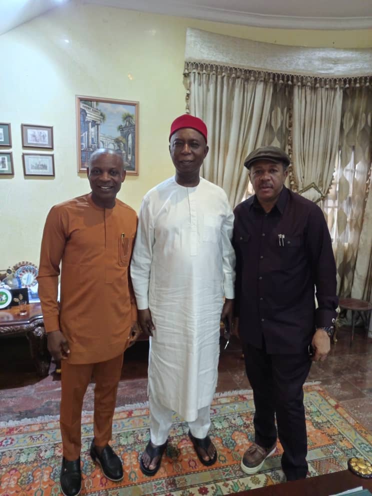 L-R Dr. Uzu Onyemaechi Robert, Sen. Ned Nwoko, Mr. Francis Duru