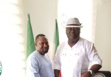 Comrade Eric Imonitie felicitates with Edo State Commissioner for Mining Hon. Andrew Ijegbai on his landmark birthday