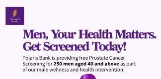 Polaris Bank Offers Free Prostate Cancer Screening to 250 to mark Int’l Men’s Day in Partnership with Men’s Clinic