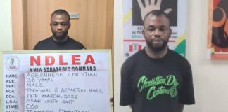 NDLEA intercepts opioids, meth in carton walls, winter jackets, cream at Lagos airport
