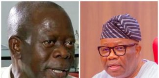 ‘I’ll take you out of the Senate — ‘Drama as Akpabio clashes with Oshiomhole
