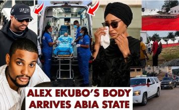 Tears Flow as Alexx Ekubo’s Remains Arrive Arochukwu Ahead of Burial