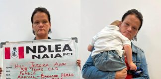 NDLEA intercepts South African lady with 3-year-old son as cover to traffic heroin